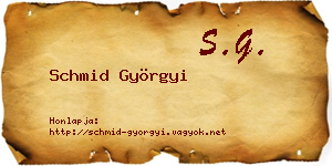 Schmid Györgyi névjegykártya